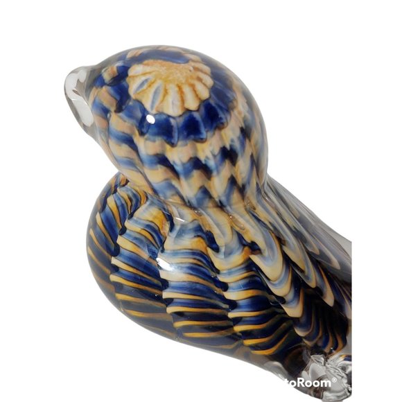 The Glass Forge Hand Blown Glass Signed Blue Duck Paperweight 4" 2021 - Picture 6 of 6